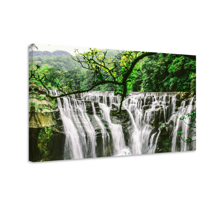 Majestic Waterfall Scene landscape canvas - TenStickers