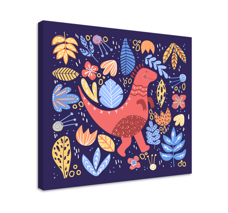 Cartoon childish dinosaurs canvas prints - TenStickers