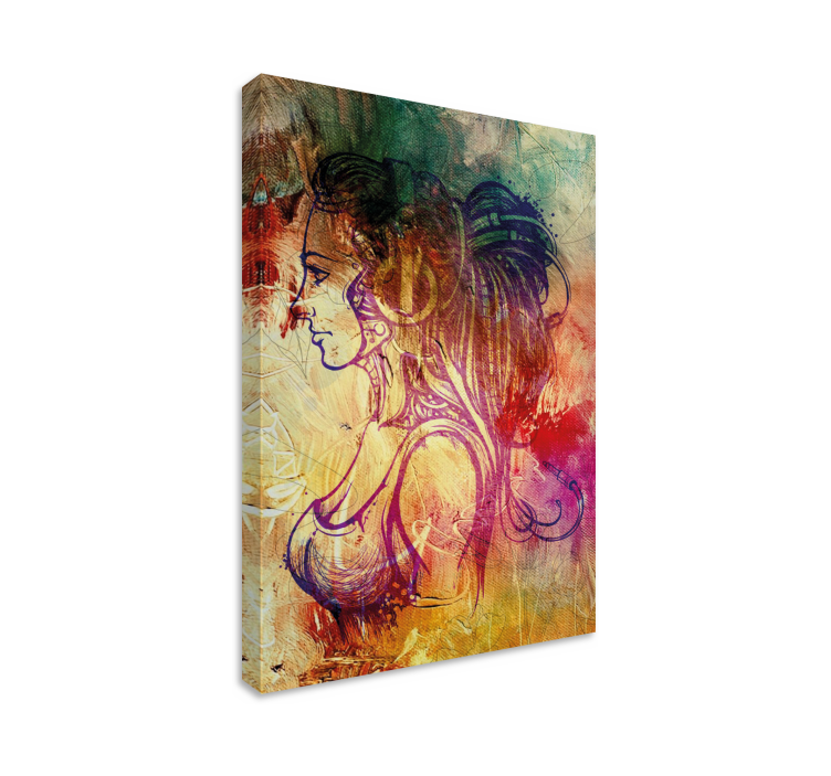 People canvas elegant profile silhouette - TenStickers