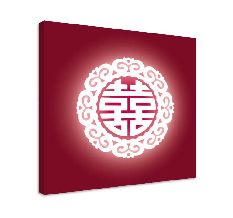 Buddha wall art with red chinese symbol - TenStickers