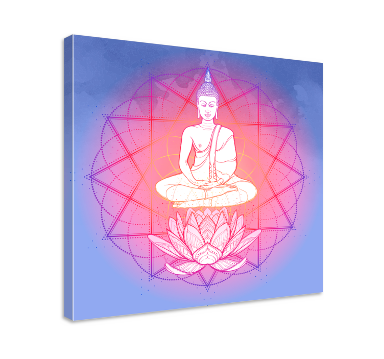 Buddha meditating mandala canvas art - TenStickers