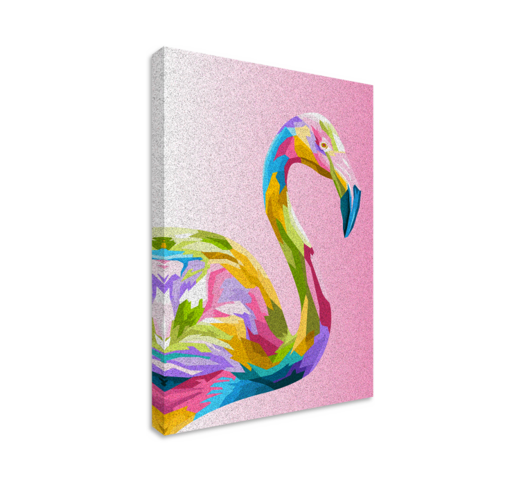 Animal canvas wall art colorful flamingo profile - TenStickers