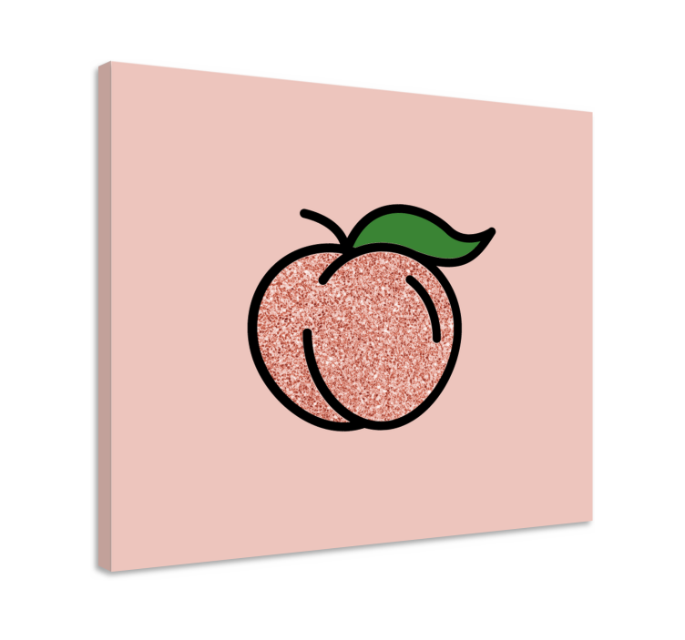 Fruit canvas wall art shiny peach illustration - TenStickers