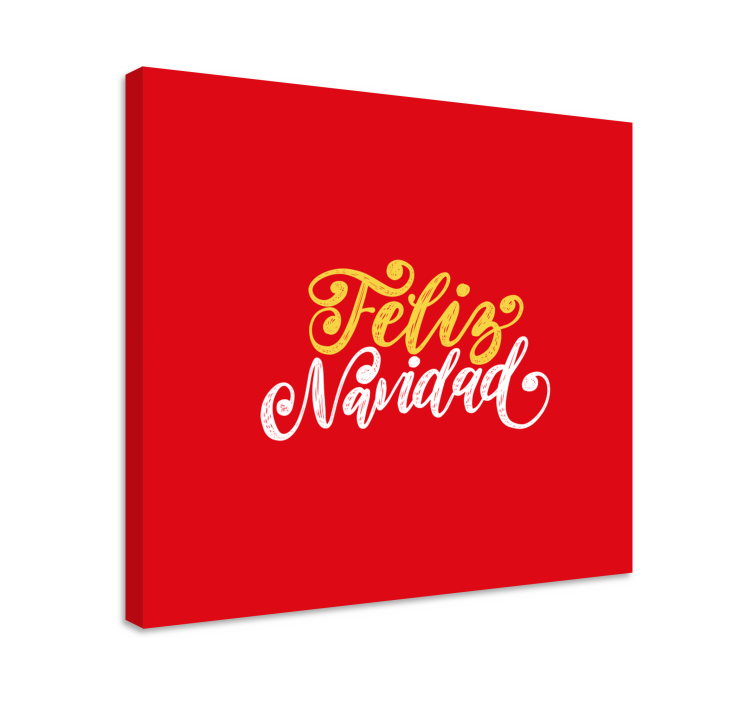 Feliz navidad greeting quote canvas - TenStickers