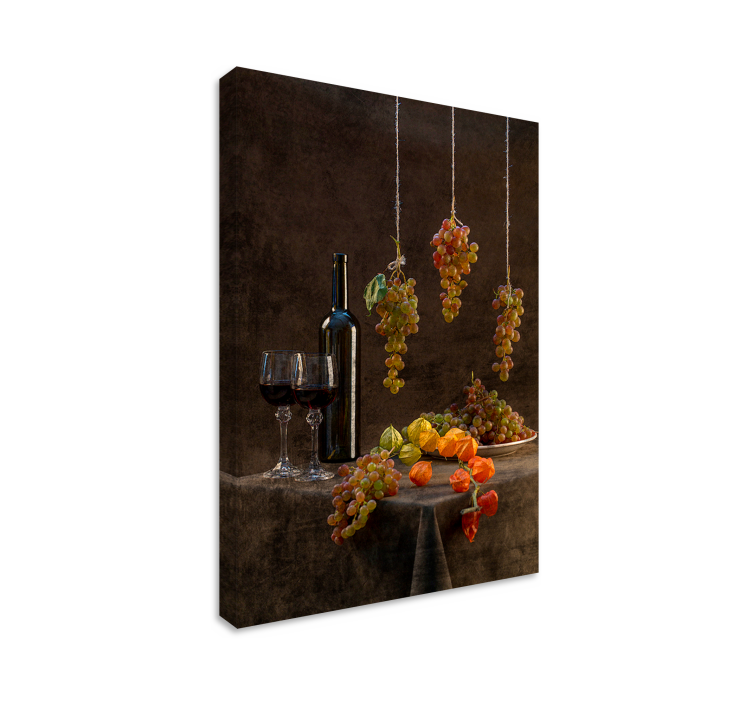 Fruit canvas wall art hanging grapes display - TenStickers