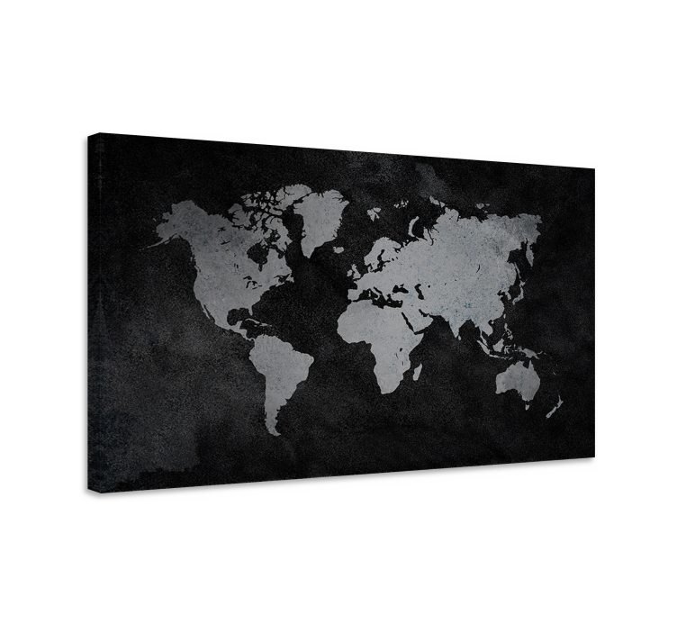 Mapamundi blanco y negro world map canvas - TenStickers