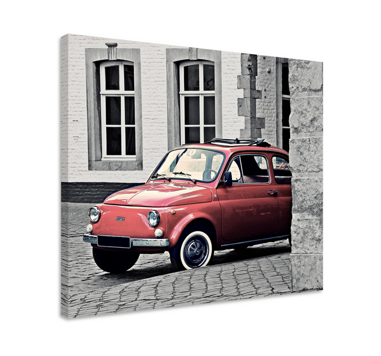 Retro canvas classic red car - TenStickers