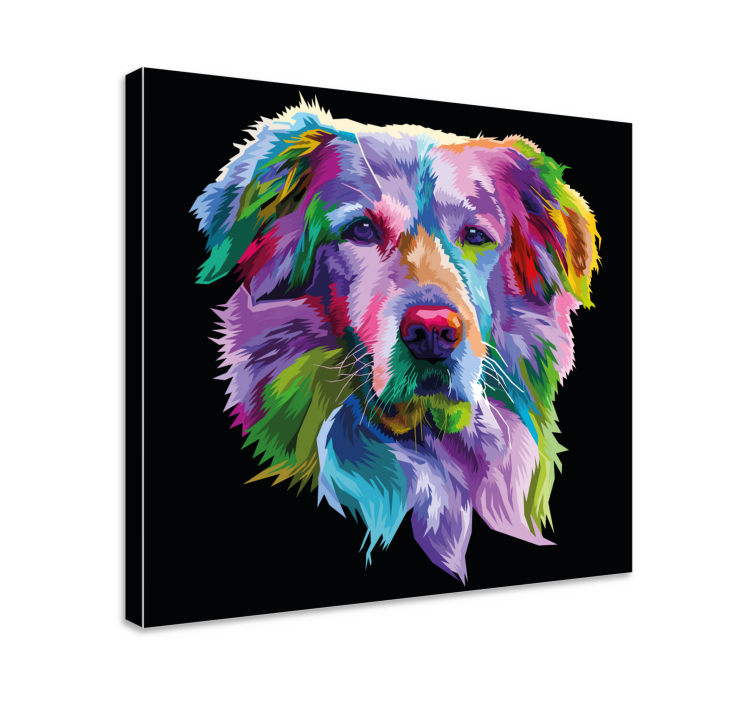 Colourful pet face dog canvas prints - TenStickers