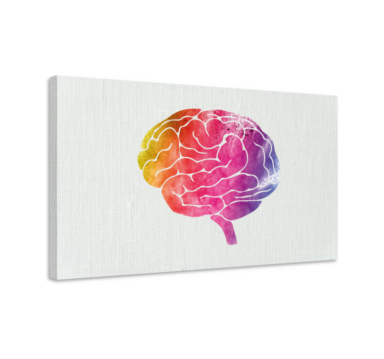 Rainbow Brain abstract canvas wall art - TenStickers