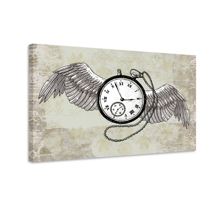 Abstract wall art 1 flying timepiece art - TenStickers