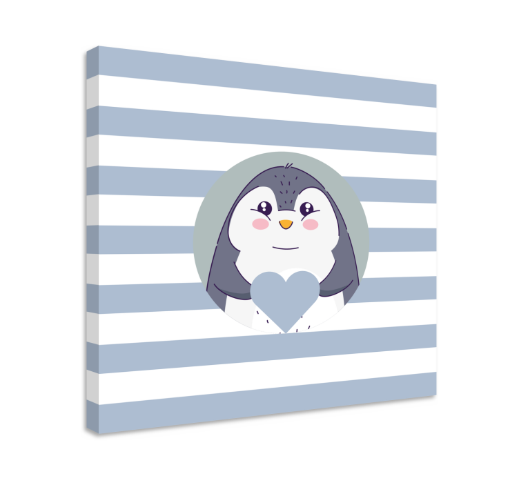 Cocktail canvas adorable penguin hug - TenStickers