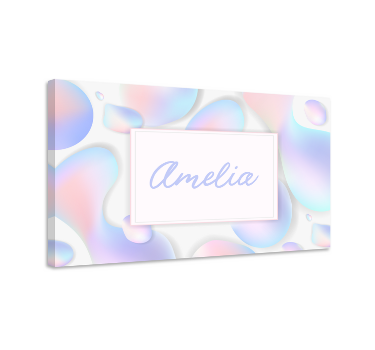 Colorful bubbles with name landscape canvas - TenStickers