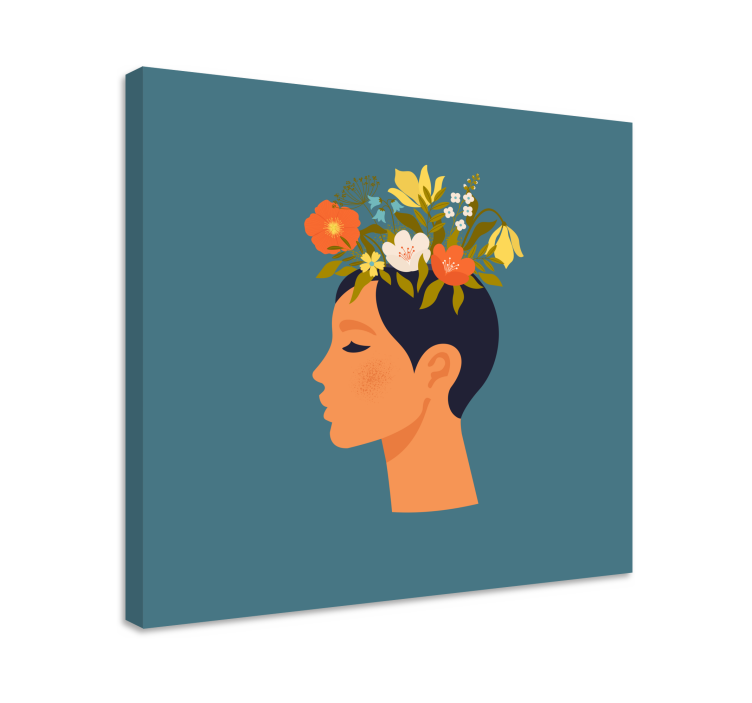 Flowers canvas floral silhouette art - TenStickers