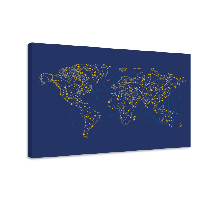 Light dot pattern world map canvas - TenStickers