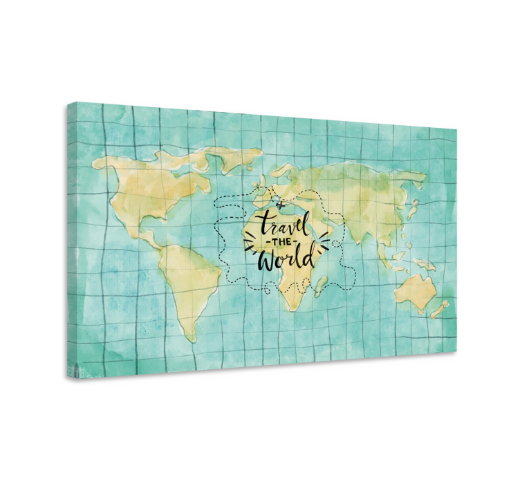 Travel the World world map canvas - TenStickers