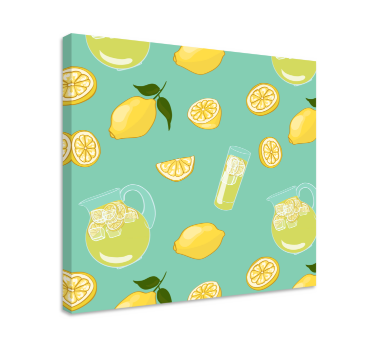 Fruit canvas wall art refreshing lemonade design - TenStickers