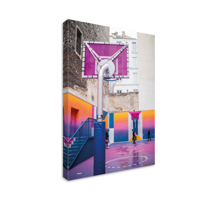 Sports canvas art urban basketball court - TenStickers