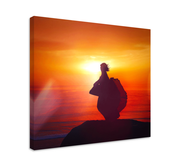 Abstract wall art 1 silhouette at sunset - TenStickers