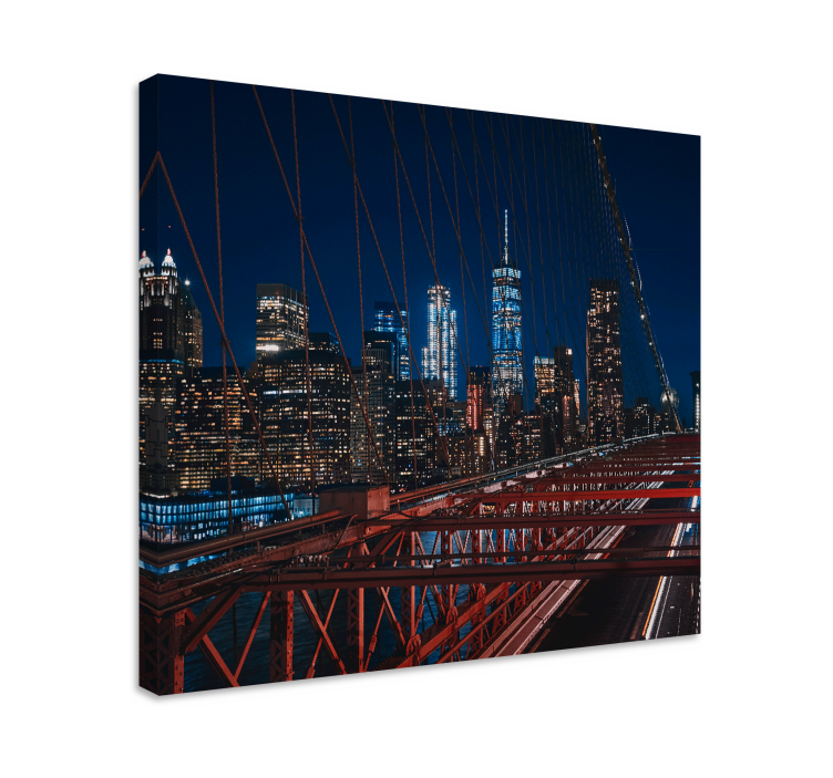 Cityscape wall art brooklyn bridge view - TenStickers