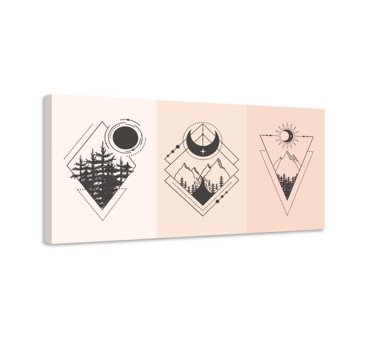 Geometric canvas mountain emblem design - TenStickers