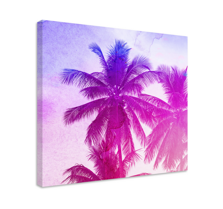 Flowers canvas palm tree silhouette canvas art - TenStickers