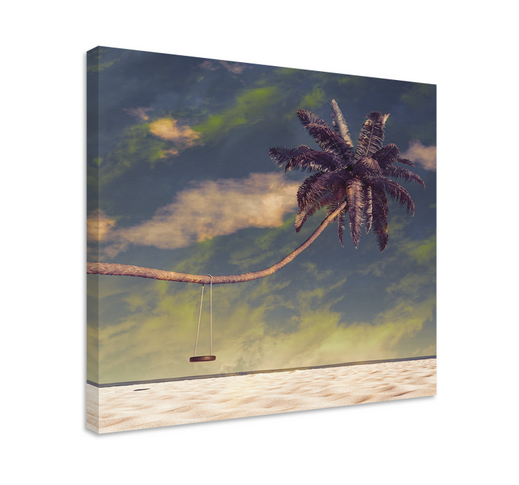 Flowers canvas palm tree swing art - TenStickers