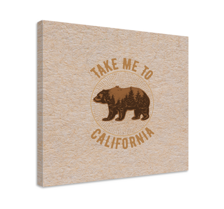 Animal canvas wall art california bear symbol - TenStickers
