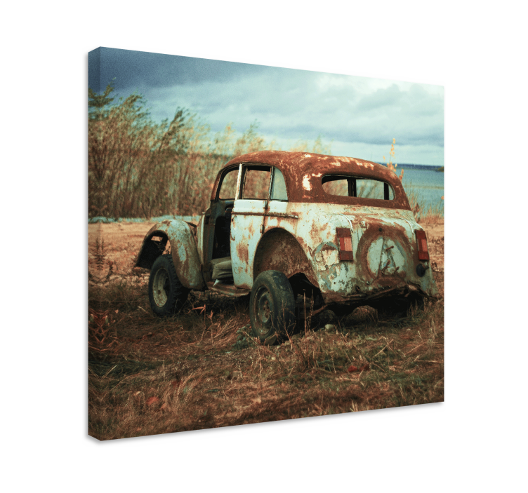 Retro canvas rusty vintage car - TenStickers