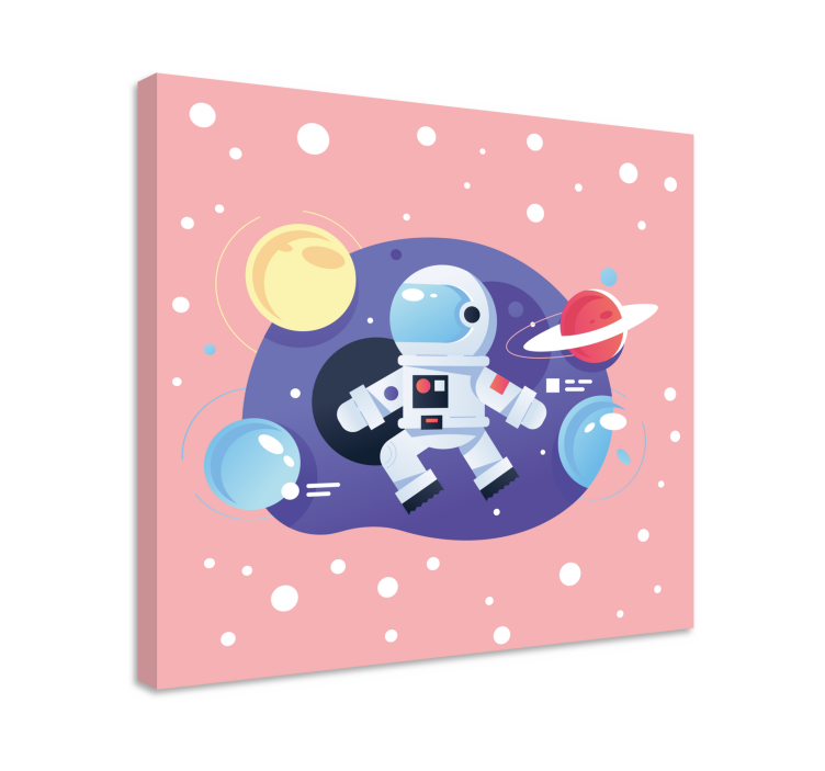Cartoon  spaceman symbols nursery canvas - TenStickers
