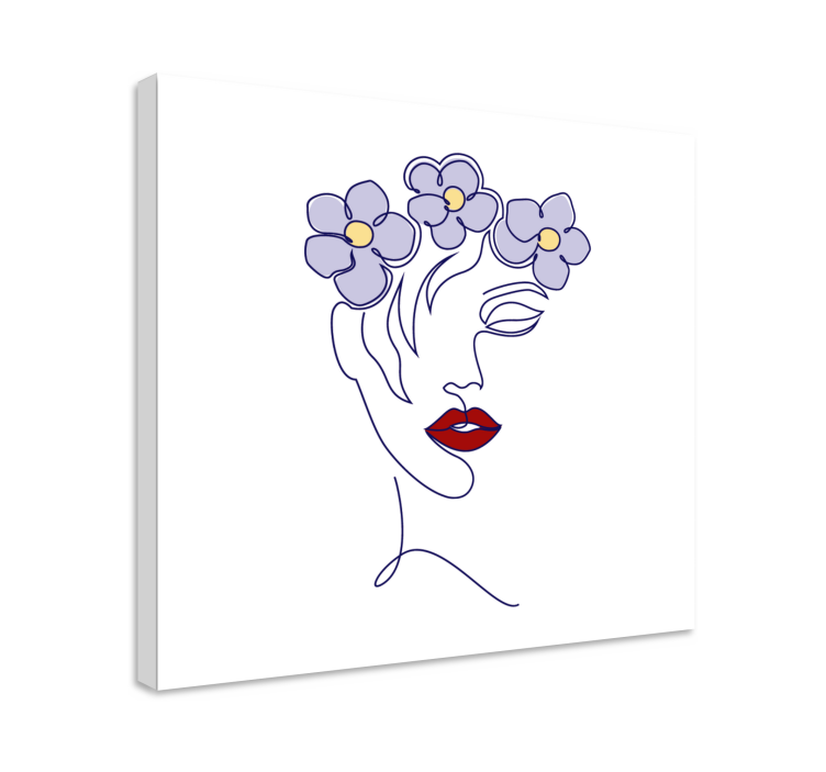Modern abstract girl face bedroom wall prints - TenStickers
