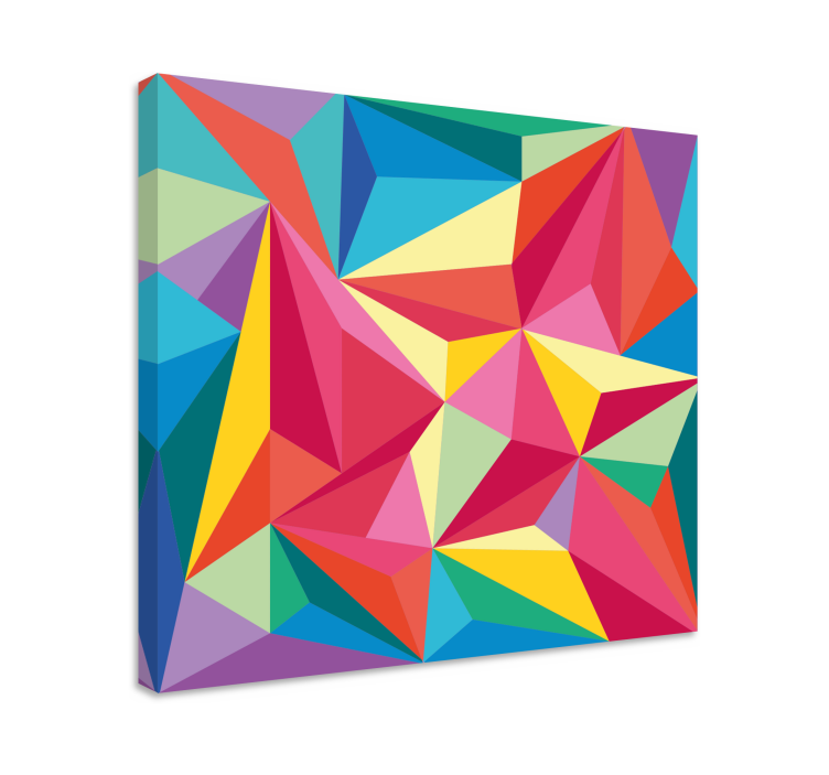 Multicolor geometric image geometric canvas - TenStickers