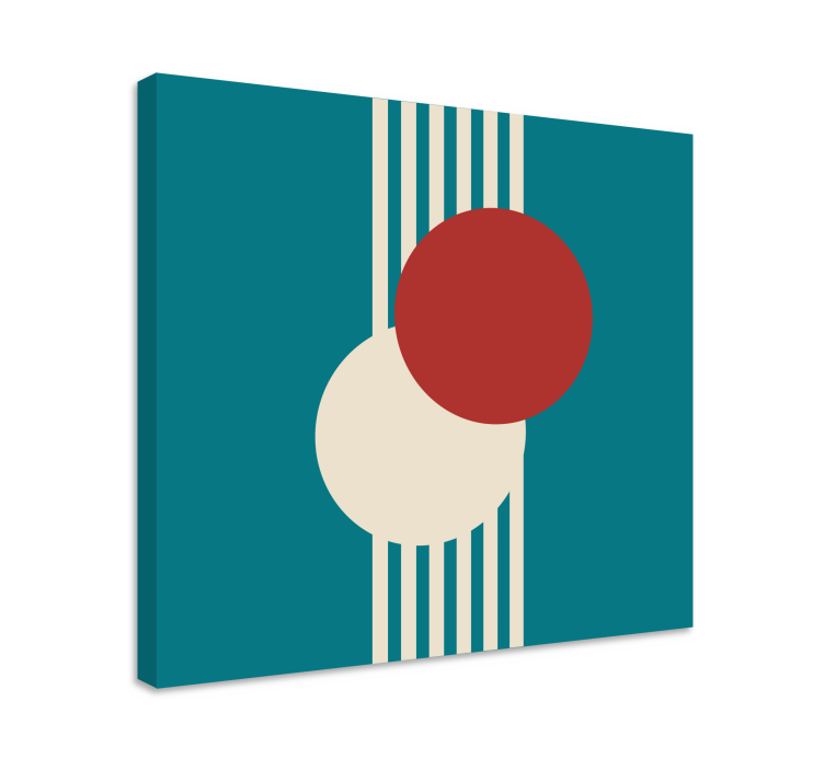 Two circles abstract art geometric canvas - TenStickers