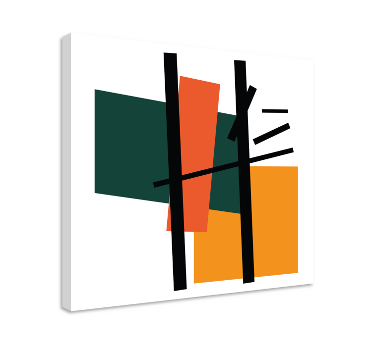 Geometric canvas abstract shapes composition - TenStickers