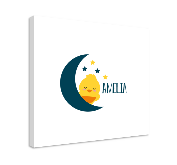 Cocktail canvas sleepy chick moon - TenStickers