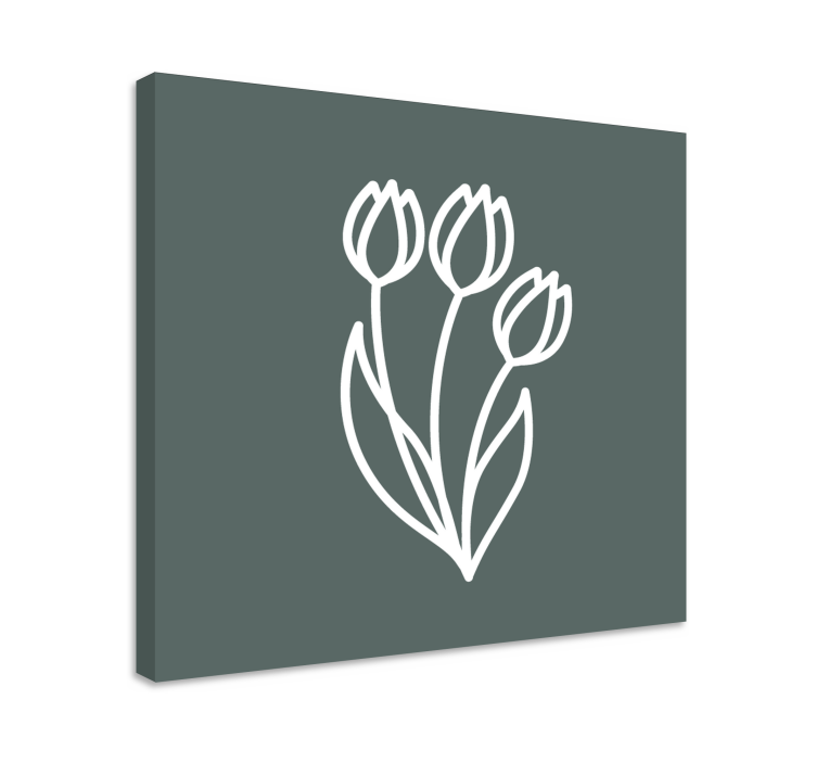 Flowers canvas stylized tulip design - TenStickers