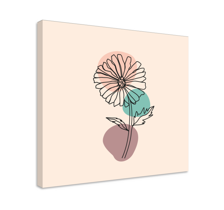 Flowers canvas single flower outline - TenStickers
