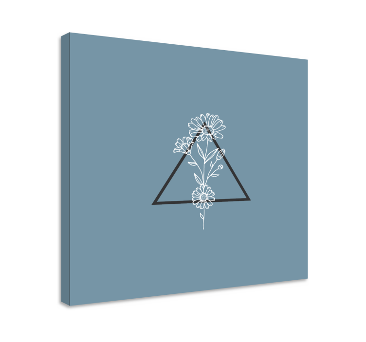 Flowers canvas floral triangle art design - TenStickers
