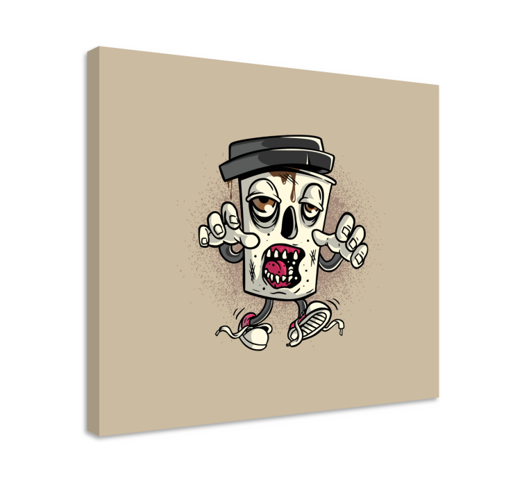 Video game canvas art zombie trash bin - TenStickers