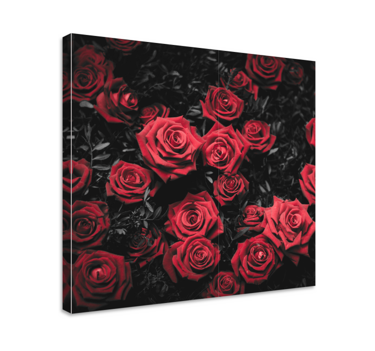 Black and white with red roses flower canvas - TenStickers