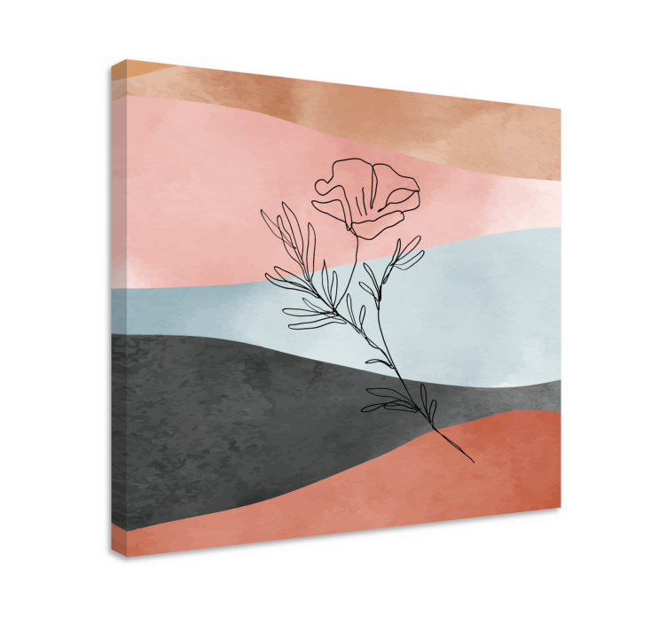 Flowers canvas abstract flower sketch art print - TenStickers