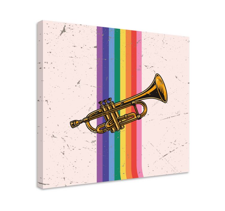 Colorful brass trumpet bedroom wall prints - TenStickers