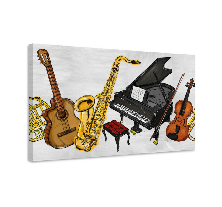 Painting music instruments canvas - TenStickers