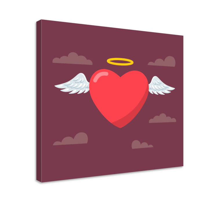 Canvas art angel heart symbol - TenStickers