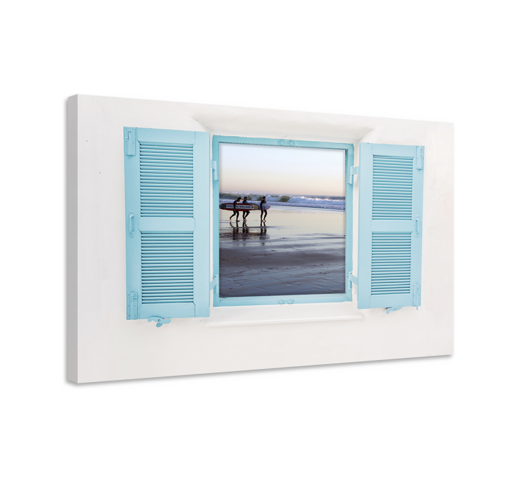 Cityscape wall art coastal window view - TenStickers