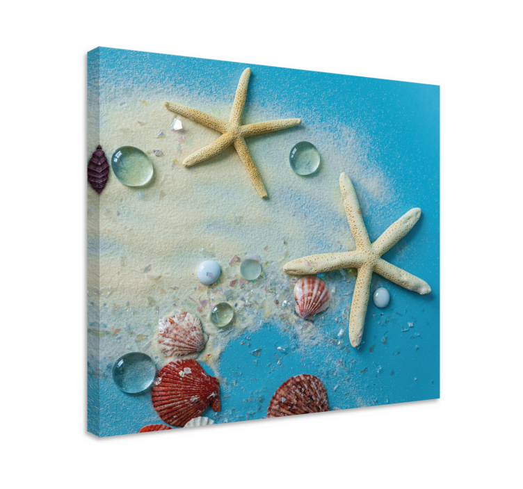 Starfish on colorful sand 3D canvas prints - TenStickers