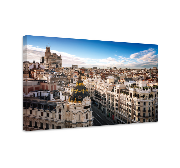 Cityscape wall art madrid skyline view - TenStickers