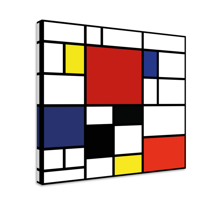Abstract wall art 1 geometric color blocks design - TenStickers