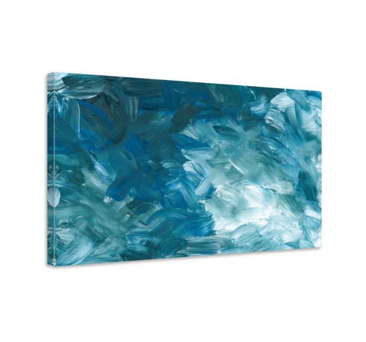 Blue abstract brush stroke bedroom wall prints - TenStickers