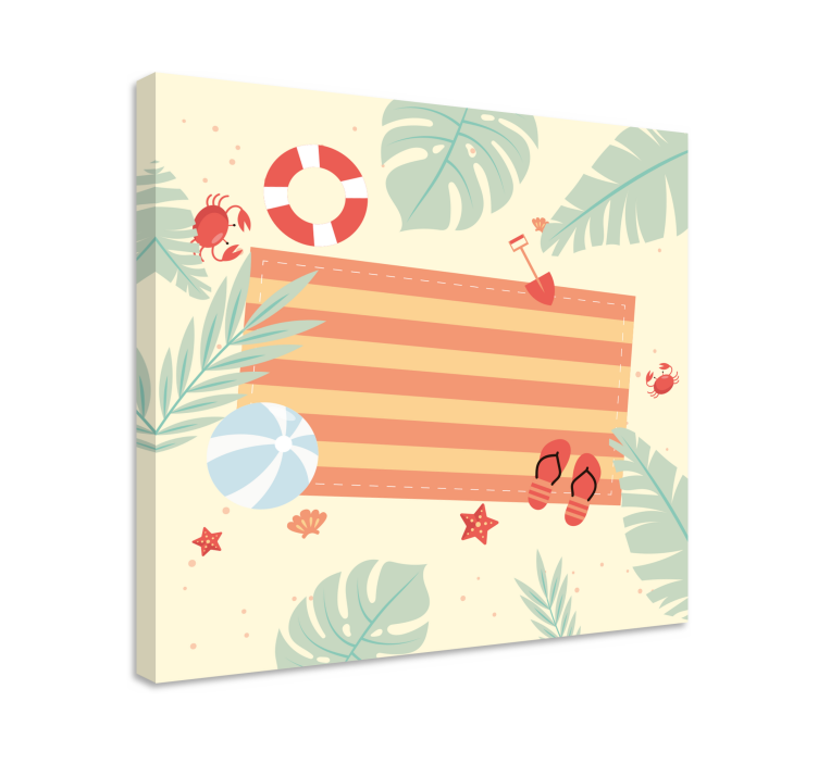 Organic flat summer beach design modern canvas - TenStickers