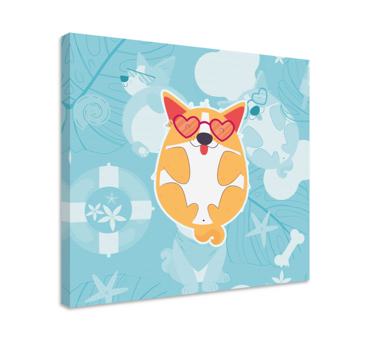 Dog wall art charming corgi at ease - TenStickers